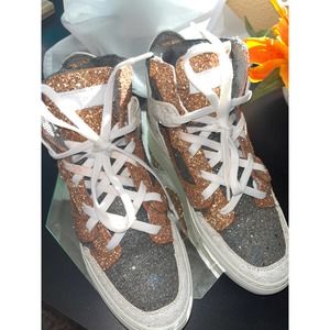 🧡 Giaco Morelli Glitter High Trainer Sneakers  🧡 Made In Italty